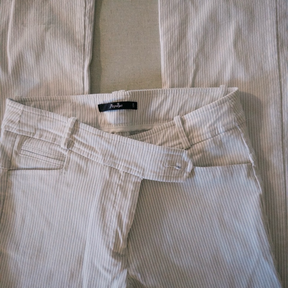 2000s tight pinstriped trousers